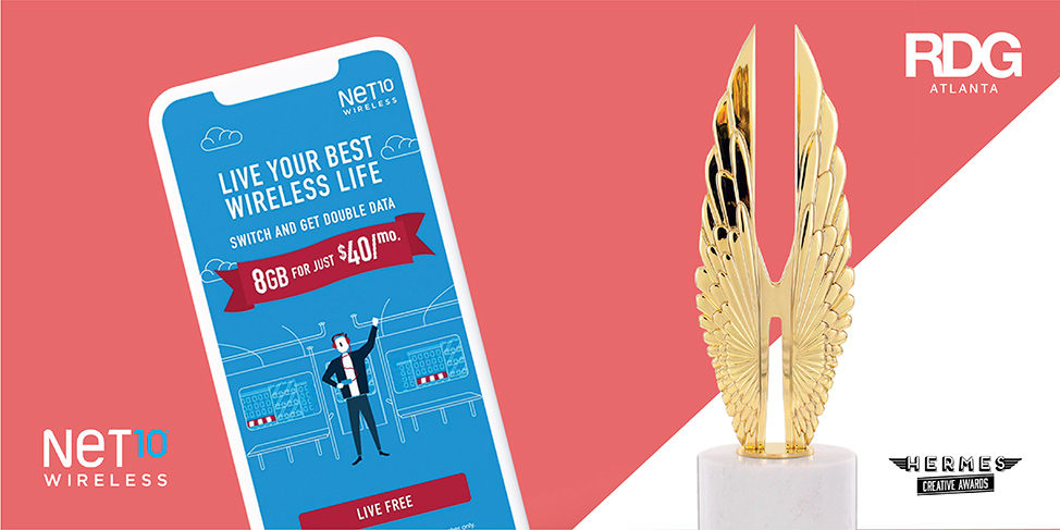 RDG wins gold hermes award for net10 wireless display ad campaign